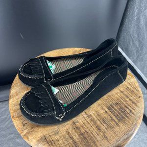 Y2K Decree Black Suede Flats / Loafers